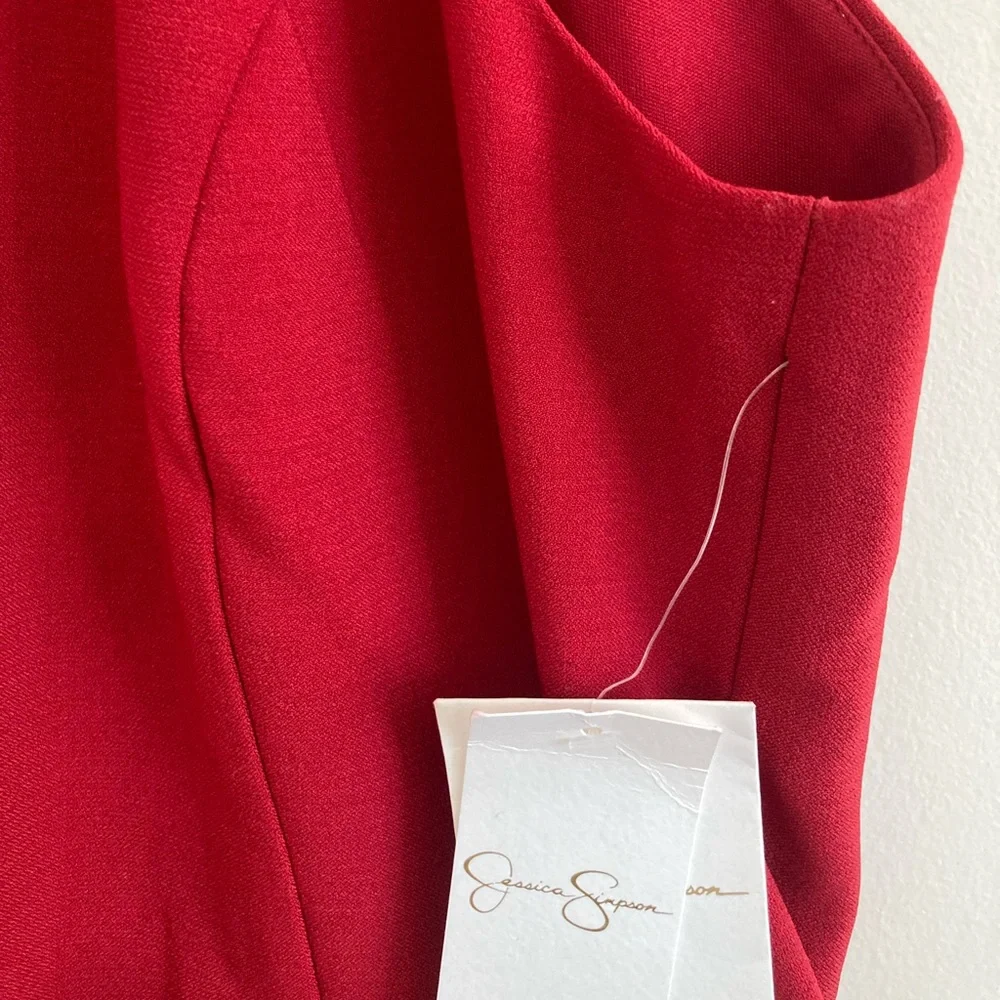 Jessica Simpson racer front red midi dress- US 12 - Picture 4 of 7